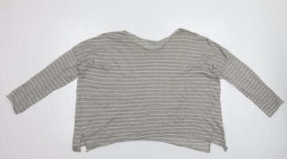 Pull&Bear Womens Grey Striped  Pullover Jumper Size L