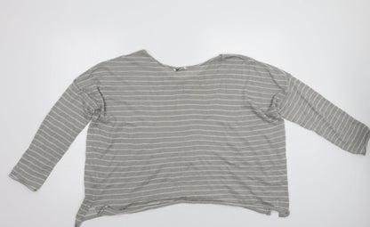 Pull&Bear Womens Grey Striped  Pullover Jumper Size L