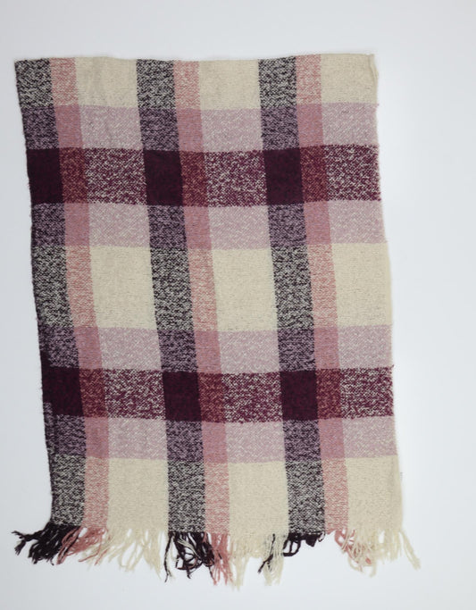 Preworn Womens Purple Plaid   Shawl/Wrap