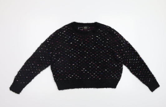Only Womens Black Polka Dot  Pullover Jumper Size XS