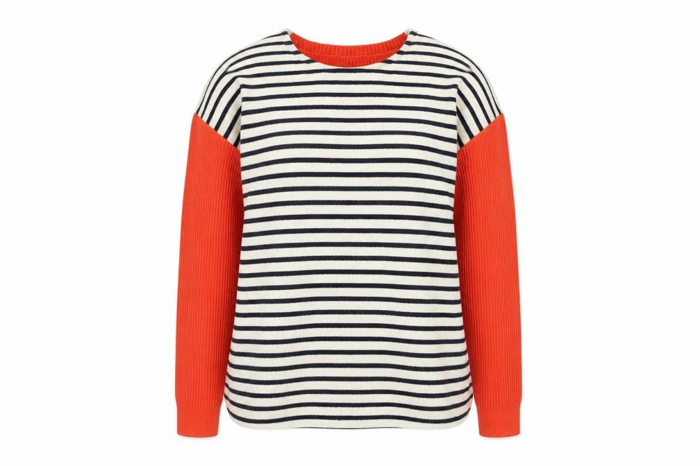 Edition  Womens Red Striped  Pullover Jumper Size M