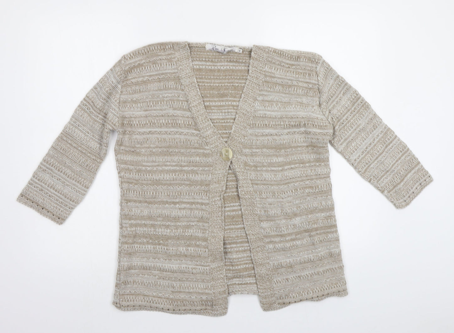 Ppure & Natural Womens Beige   Cardigan Jumper Size L