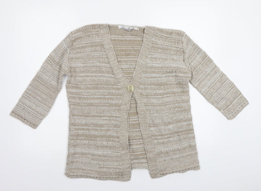 Ppure & Natural Womens Beige   Cardigan Jumper Size L