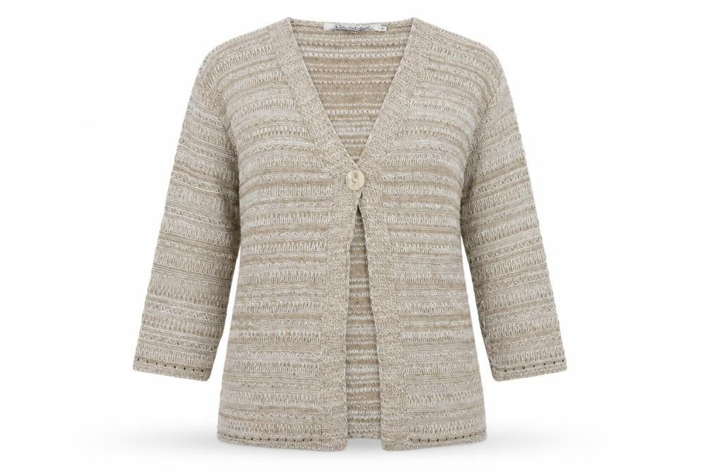 Ppure & Natural Womens Beige   Cardigan Jumper Size L