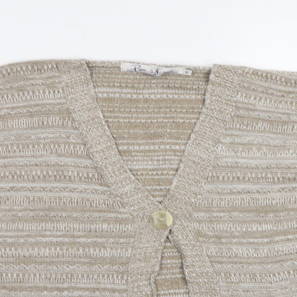 Ppure & Natural Womens Beige   Cardigan Jumper Size L