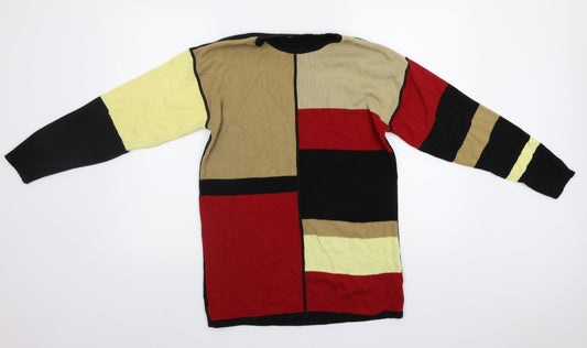 M&S Womens Red Striped  Pullover Jumper Size 8