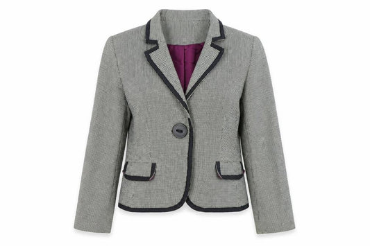 Front view of Papaya women’s grey jacket blazer, size UK 12