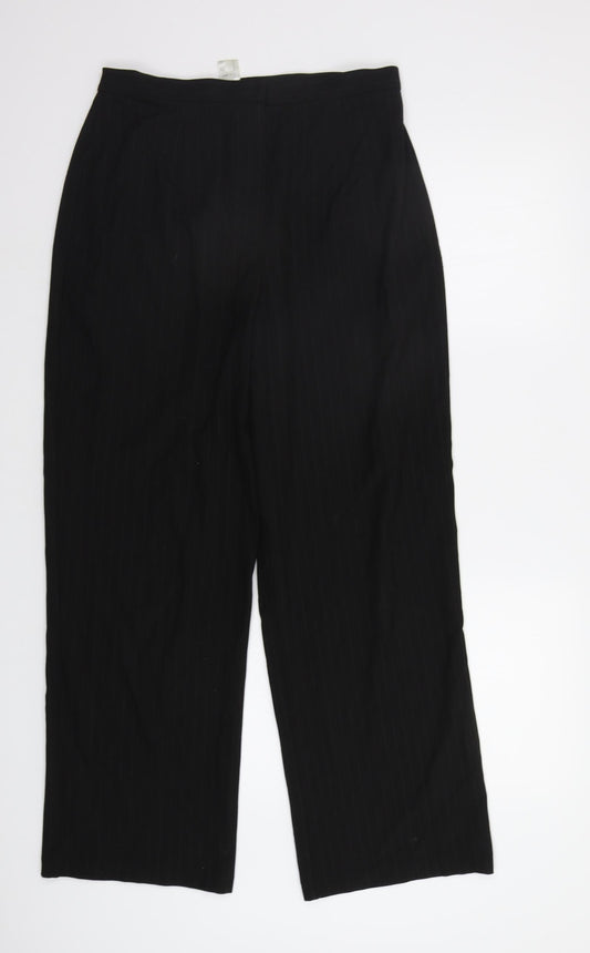 Klass Womens Black Striped  Trousers  Size 12 L28 in