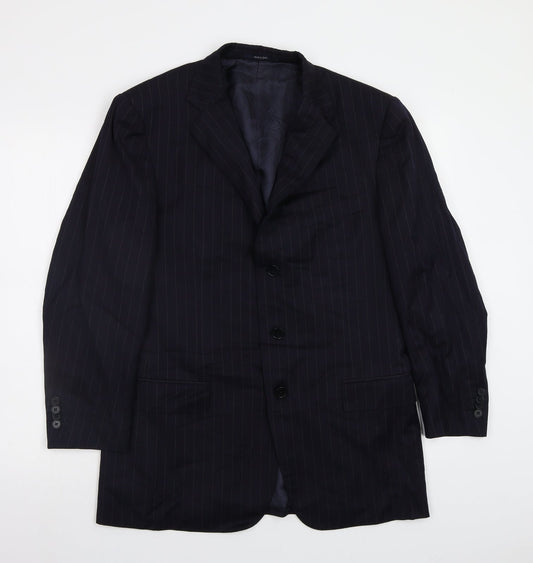 Preworn Mens Blue Striped  Jacket Blazer Size 40