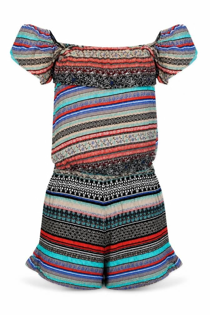 Atmosphere Womens Multicoloured Striped  Playsuit One-Piece Size 6  - Atmosphere Shorts playsuit