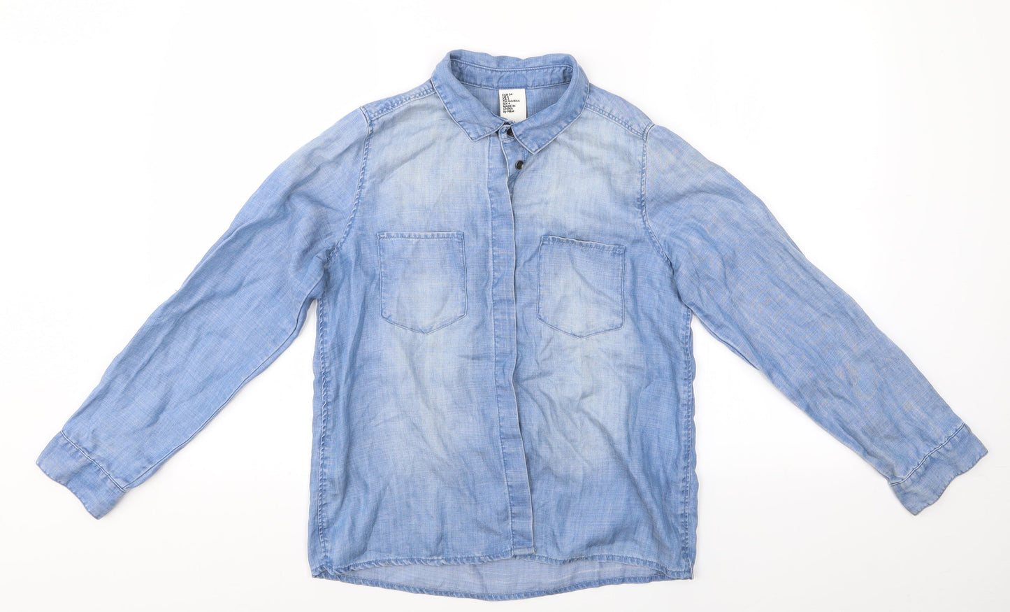 & Denim Womens Black   Basic Blouse Size 6  - & Denim Shirt