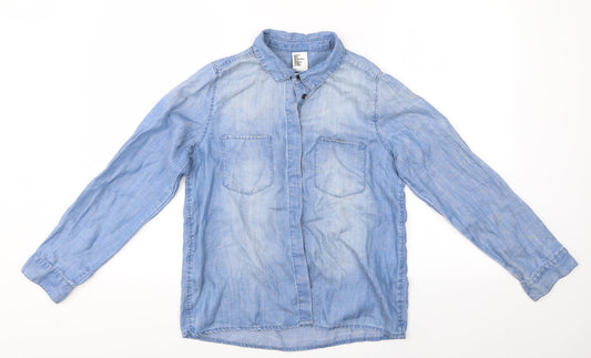 & Denim Womens Black   Basic Blouse Size 6  - & Denim Shirt