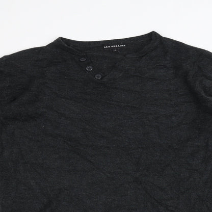 Close-up detail of Red Herring men’s black jumper, size L