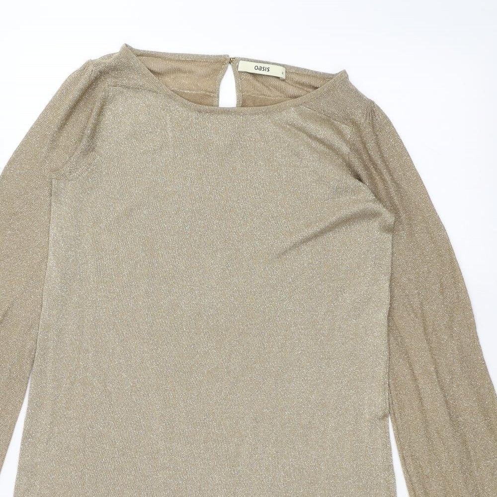 Oasis Womens Gold   Basic T-Shirt Size S