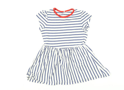 Additional front view of George girls’ multicoloured striped a-line, size 12-18, months
