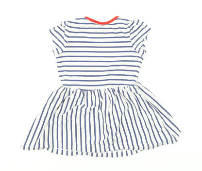 Back view of George girls’ multicoloured striped a-line, size 12-18, months