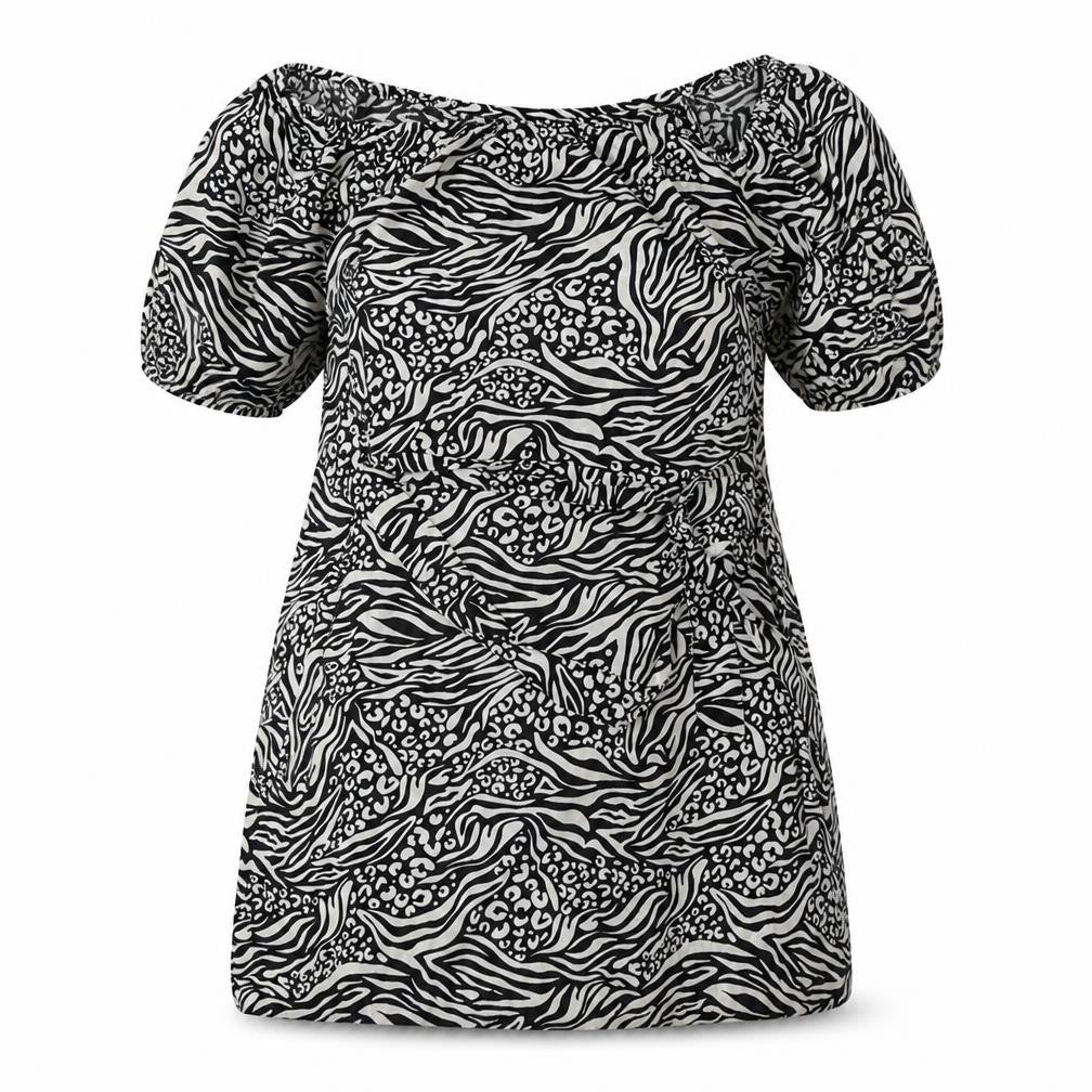 PEP & CO Womens Multicoloured Animal Print  Basic Blouse Size 14