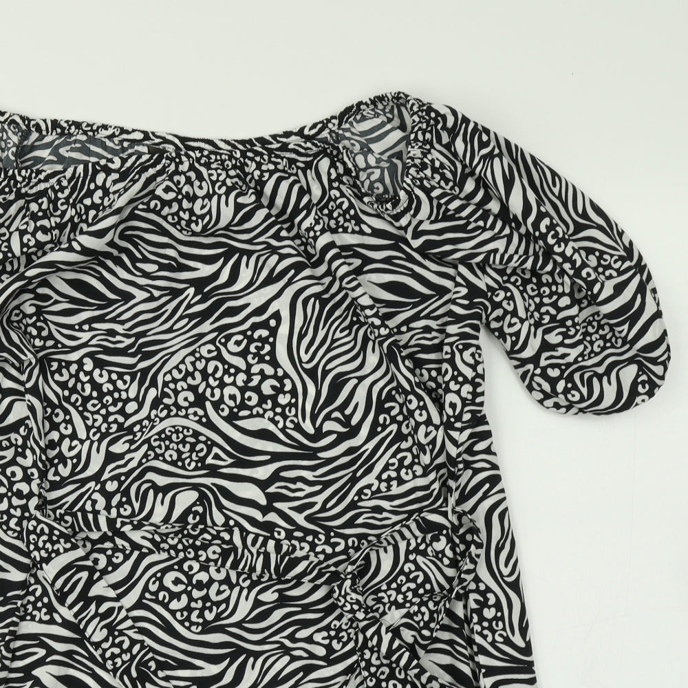 PEP & CO Womens Multicoloured Animal Print  Basic Blouse Size 14