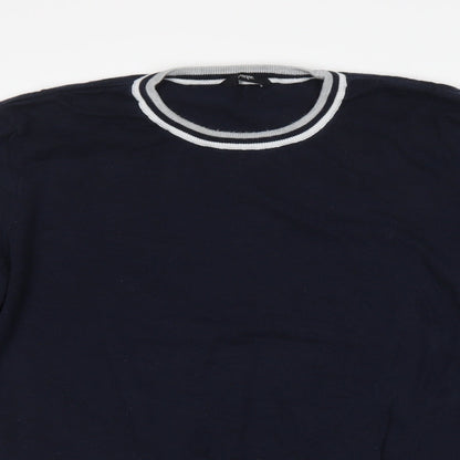 Preloved George Mens Blue   Pullover Jumper - Detail