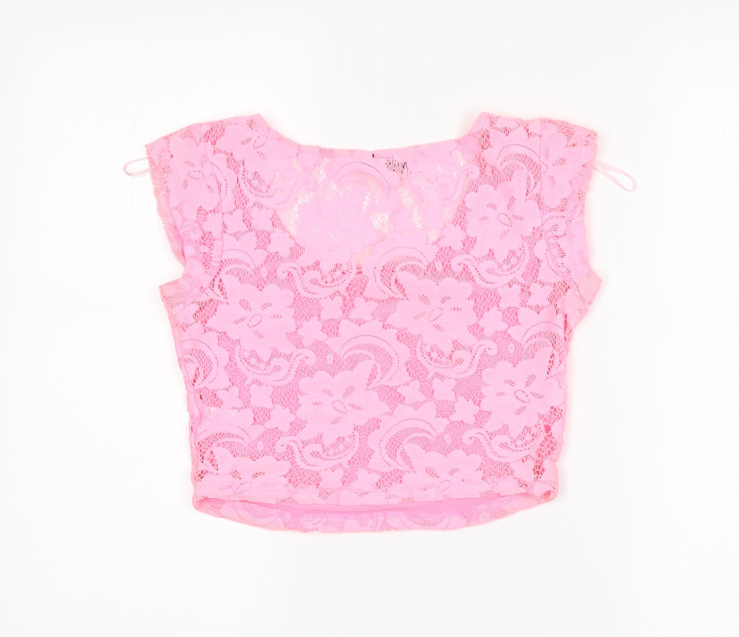 Select Womens Pink Floral  Cropped Tank Size 6