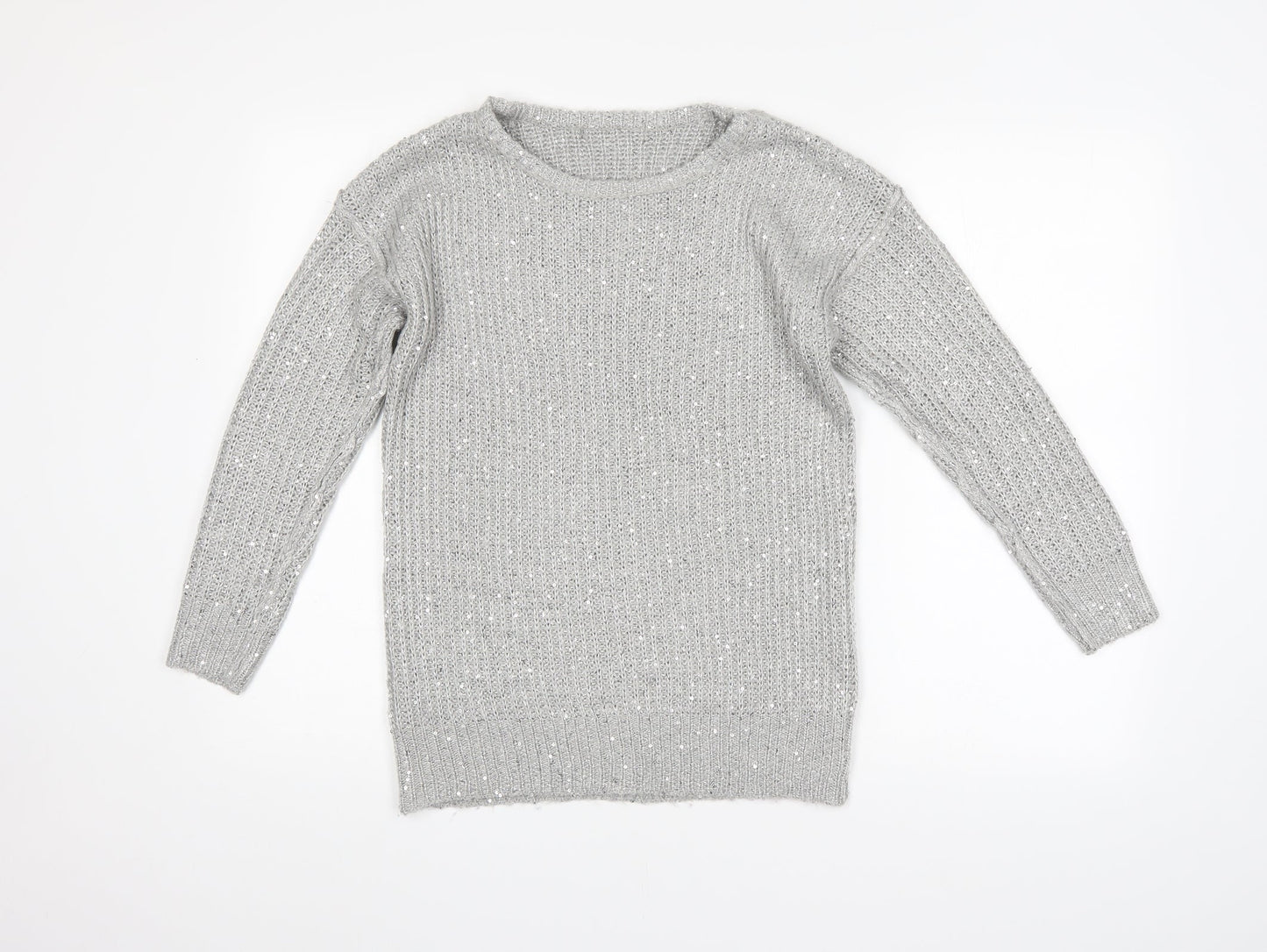 Preworn Womens Grey Striped  Pullover Jumper