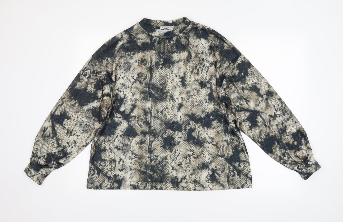 Stradivarius Mens Multicoloured Animal Print  Pullover Jumper Size XS  - Snake Skin Print
