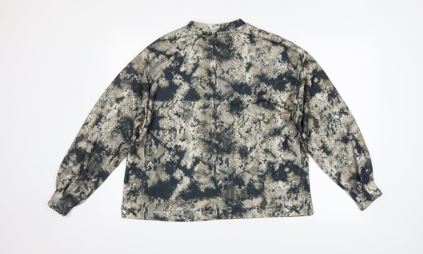 Stradivarius Mens Multicoloured Animal Print  Pullover Jumper Size XS  - Snake Skin Print