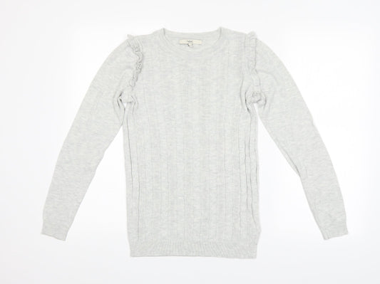 NEXT Womens Grey Argyle/Diamond  Pullover Jumper Size 8