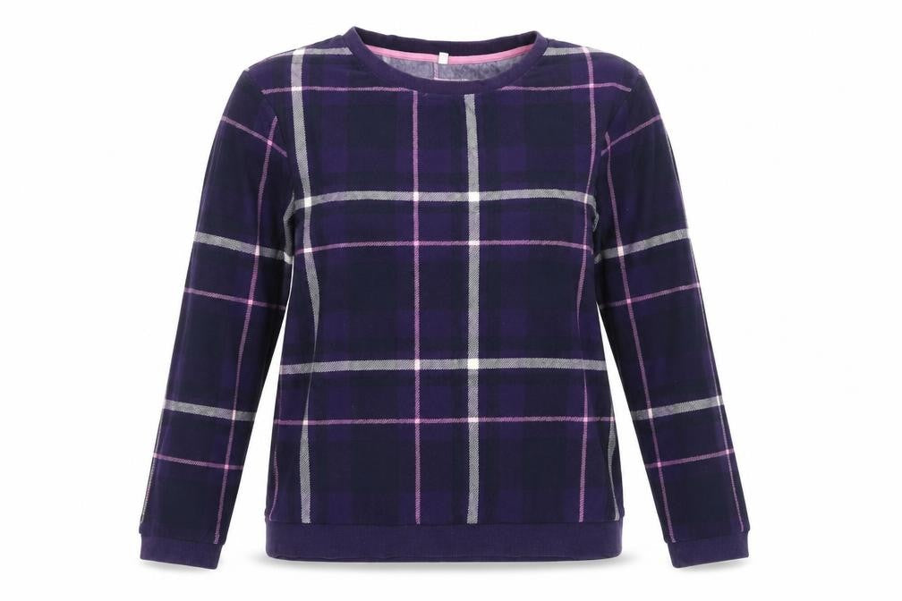 Next Womens Purple Check  Pullover Jumper Size M