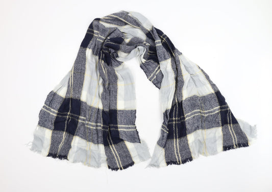 Preworn Unisex Blue Check Knit  Scarf