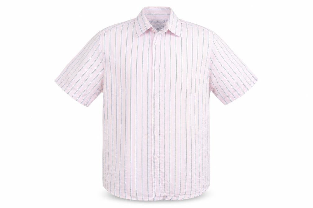 Vintage Apparel Mens Pink Striped   Button-Up Size L