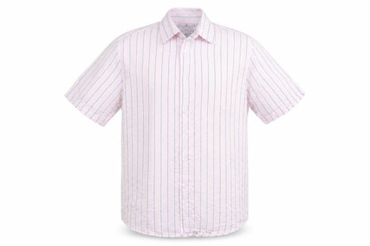 Vintage Apparel Mens Pink Striped   Button-Up Size L