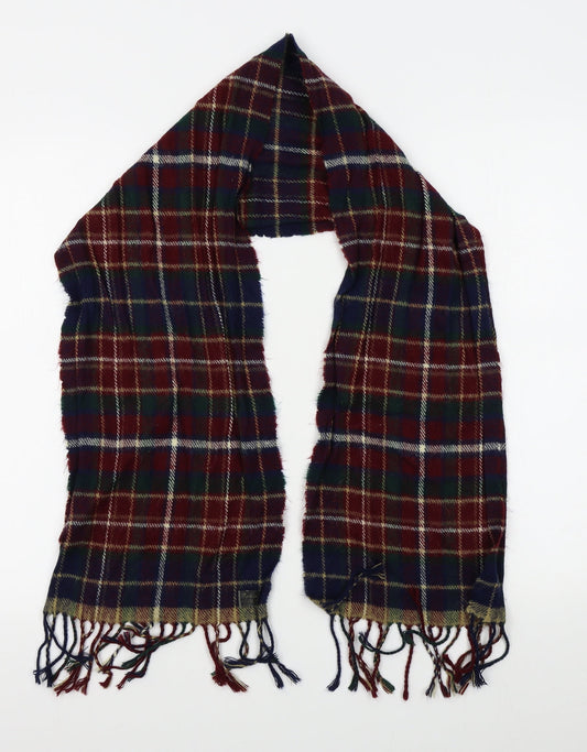 Made in Italy Womens Red Plaid   Scarf