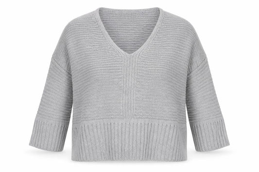 Front view of ASOS women’s grey jumper, size UK 14