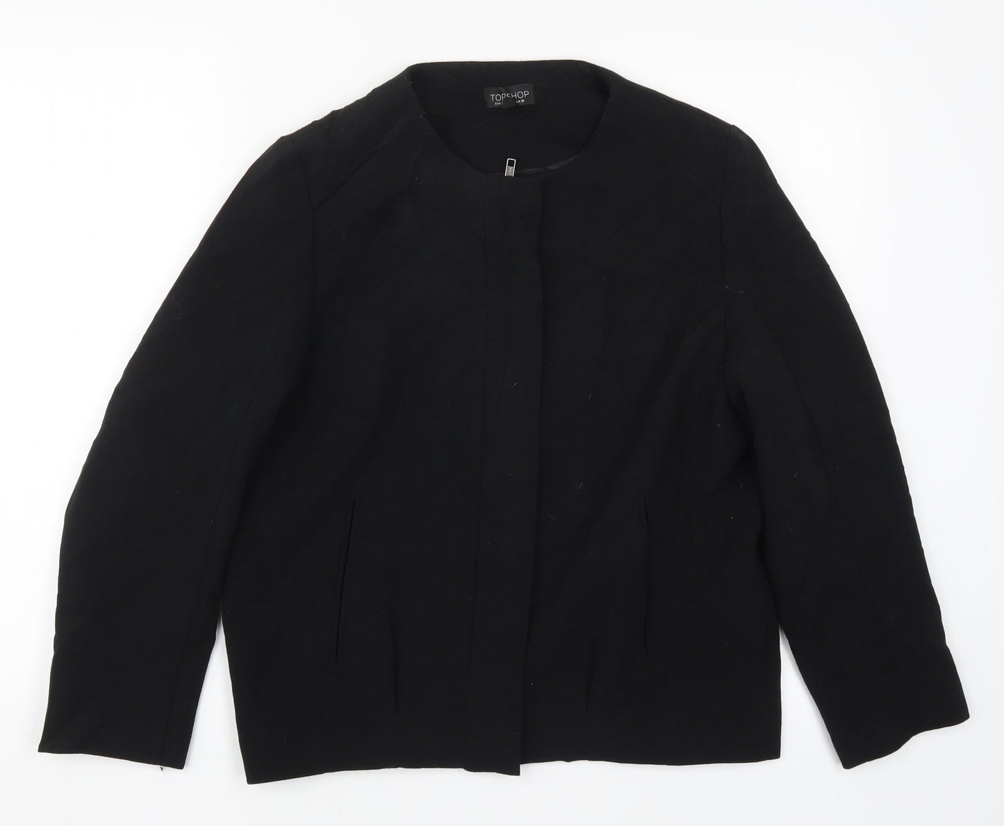 Topshop Womens Black   Jacket  Size 10
