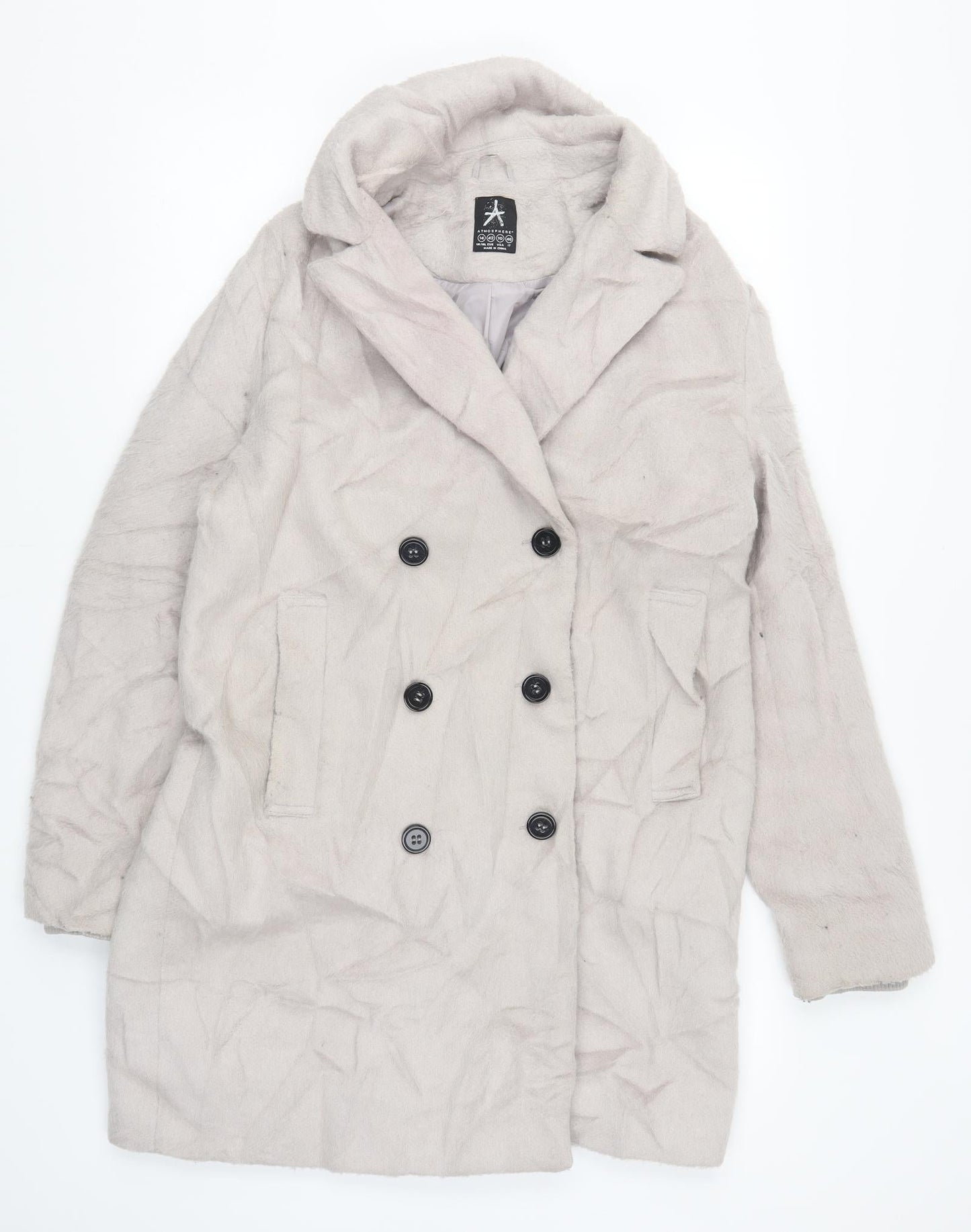 Atmoshere Womens Grey   Overcoat Coat Size 14