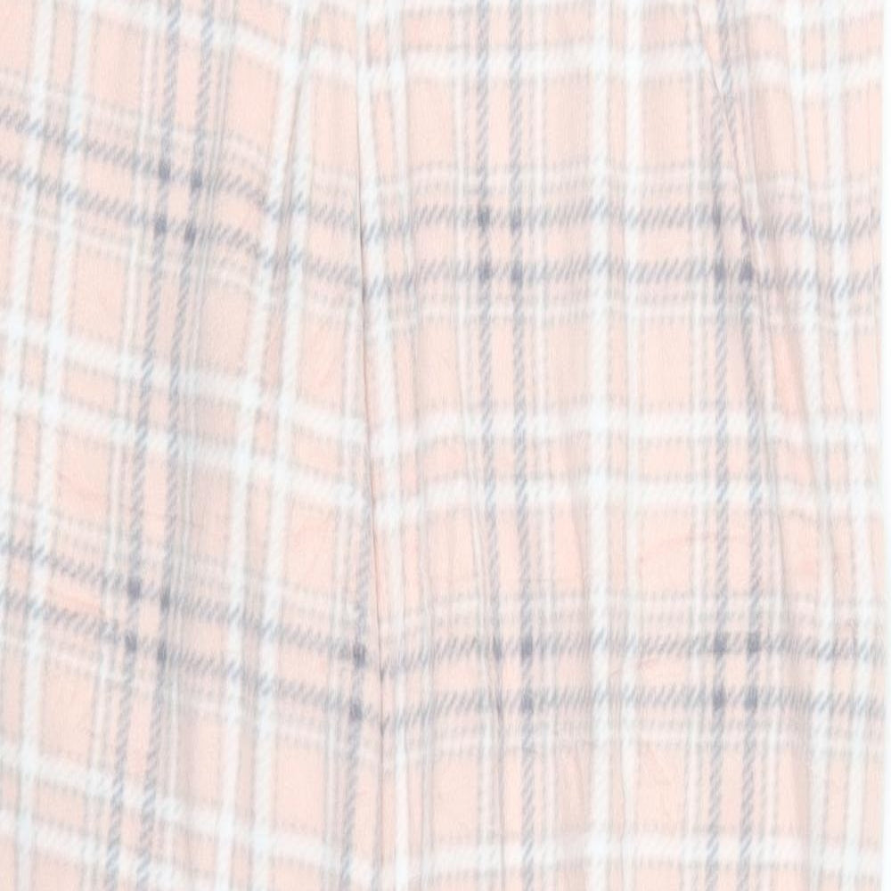 Marks and Spencer Womens Pink Check  Trousers  Size L L29.5 in - Loungewear