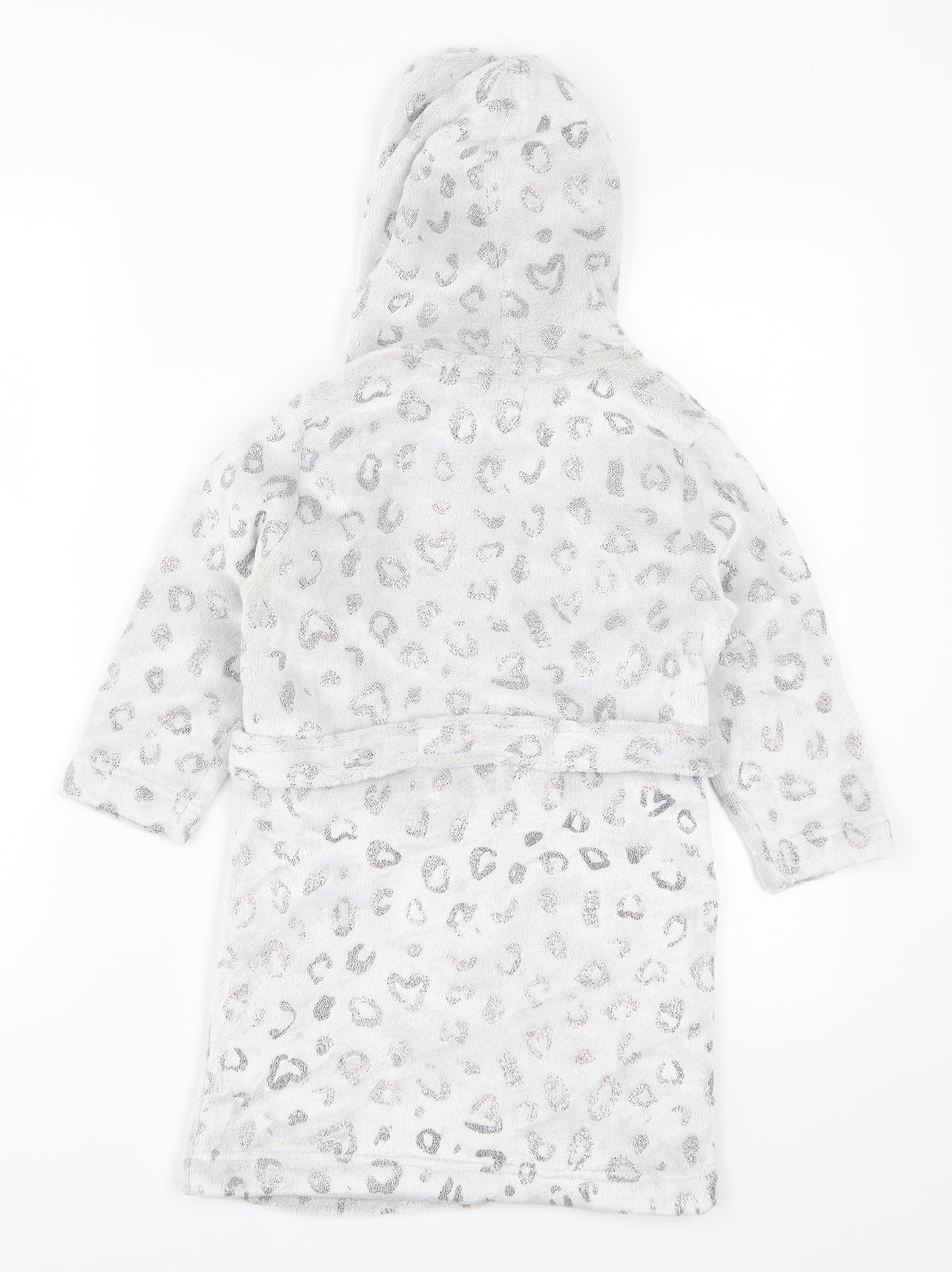 John Lewis Girls Grey Animal Print  Kimono Robe Size 5 Years