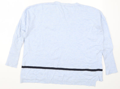 Great Plains Womens Blue Striped Knit Pullover Jumper Size S