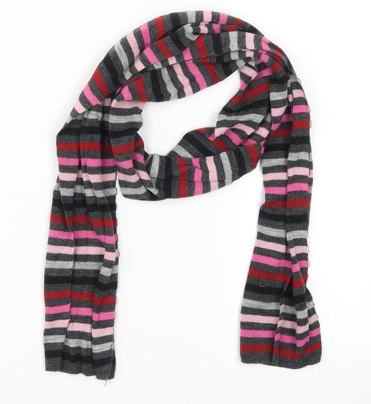 Preworn Womens Pink Striped   Scarf   - Grey
