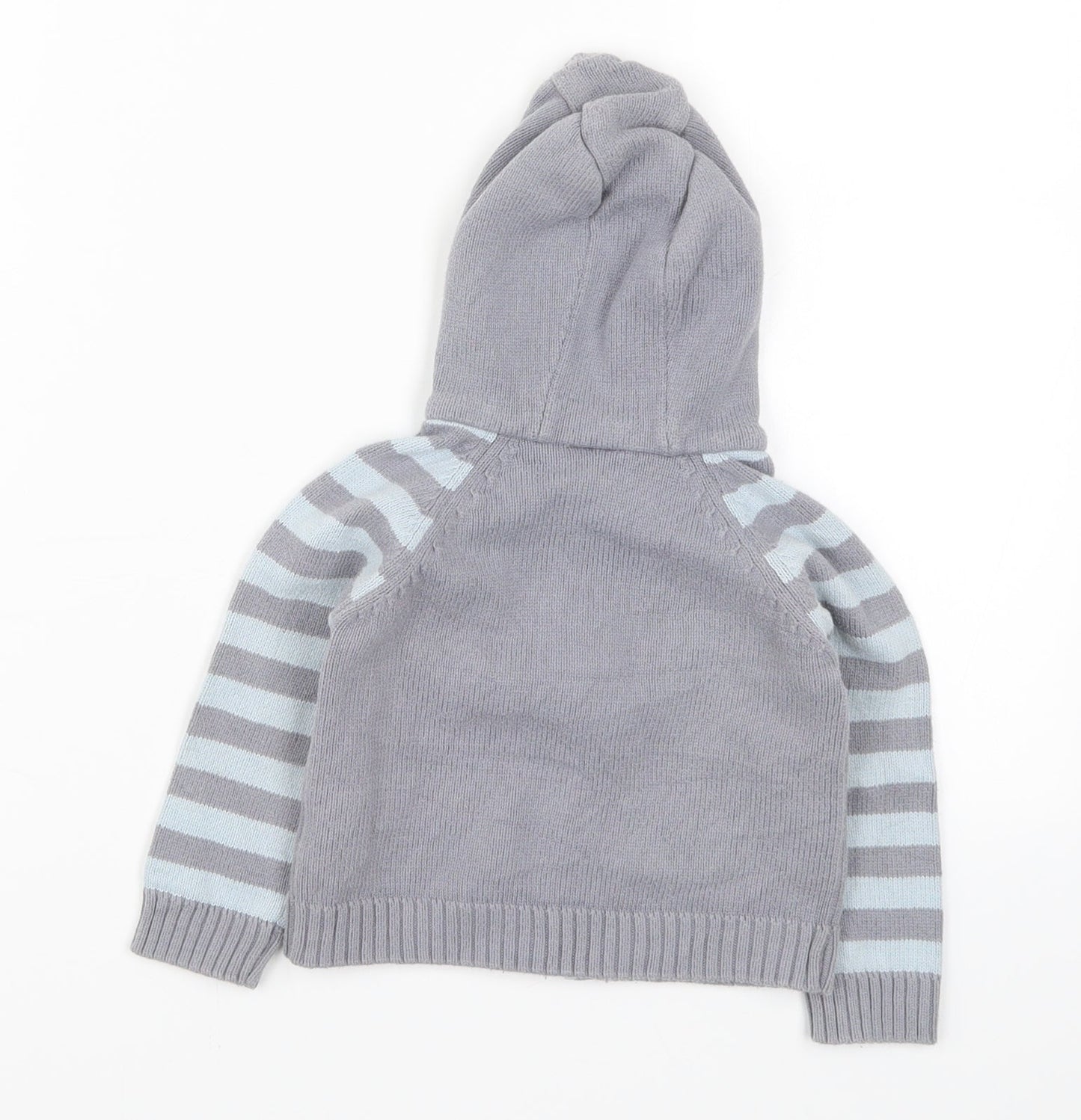 Cherokee Boys Blue Striped Knit Full Zip Jumper Size 12-18 Months