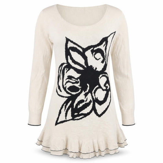 Front view of Papaya women’s beige knit jumper, size UK 12