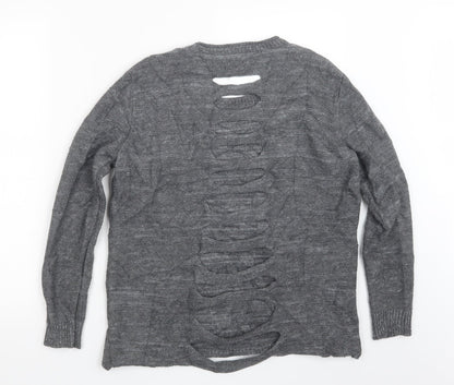 Back view of Papaya women’s grey knit jumper, size M