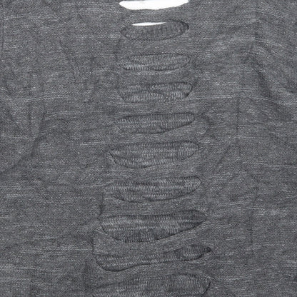 Brand and care label for Papaya women’s grey knit jumper, size M