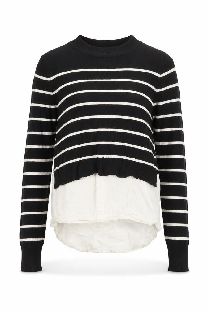 River Island Womens Black Striped Knit Pullover Jumper Size 6