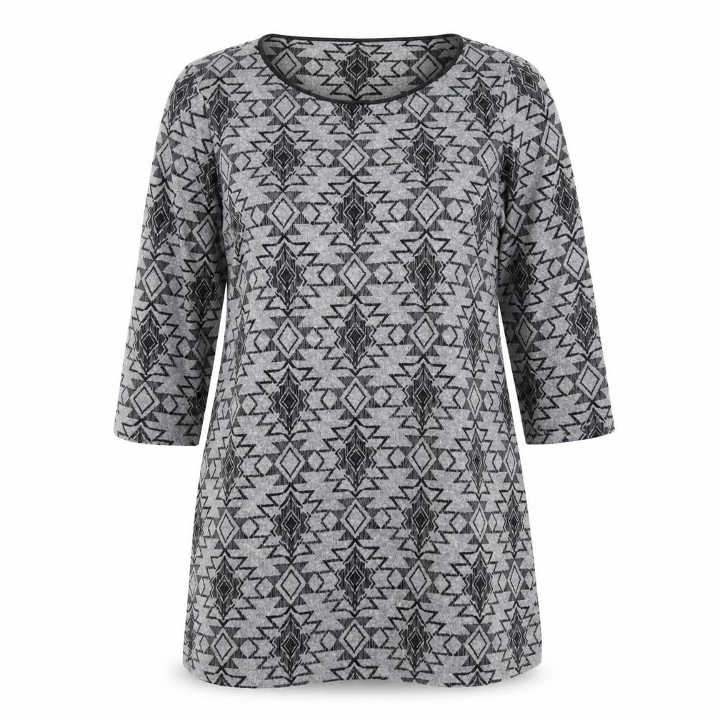 Marks & Spencer Womens Grey Geometric  Pullover Jumper Size 14