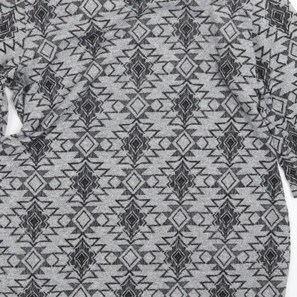 Marks & Spencer Womens Grey Geometric  Pullover Jumper Size 14