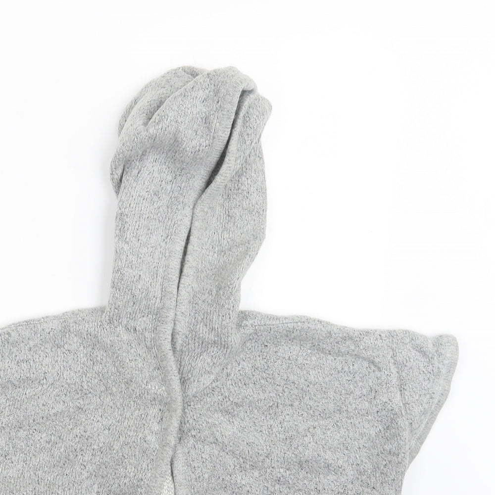 Preworn Girls Grey  Knit Cape Jumper Size 5-6 Years