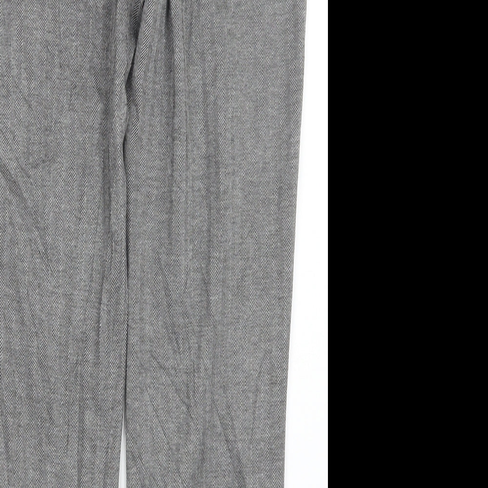Marks and Spencer Womens Black Geometric  Trousers  Size 14 L29 in