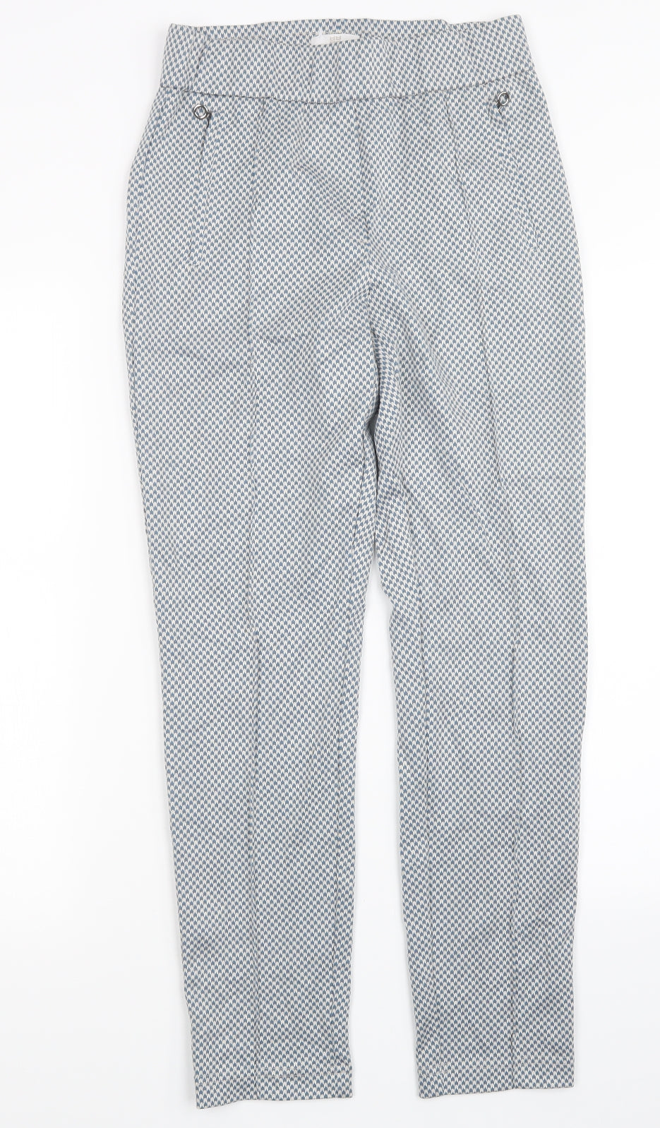 Riani Womens Blue Geometric  Trousers  Size 8 L28 in